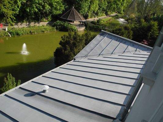 Blick auf das nördliche Dach des Anbaus