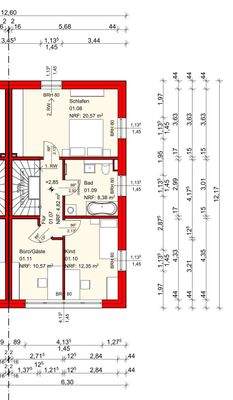 Grundriss Obergeschoss, DHH 1
