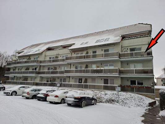 Ansicht Balkon-/Südseite von rechts