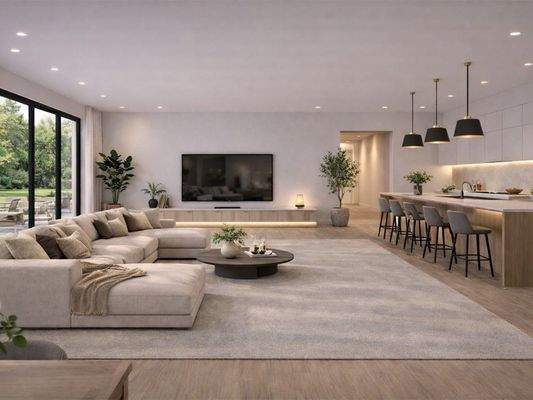 Wohn- und Essbereich - Virtuelles Staging