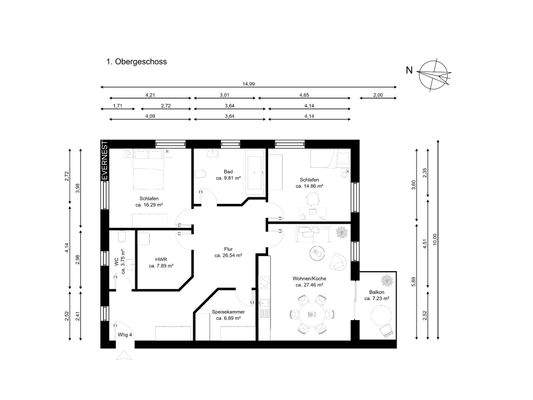 1. Obergeschoss Whg. 4