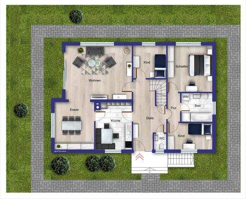 Grundriss EG (Möblierung beispielhaft)