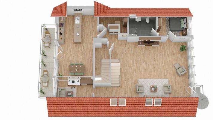 Grundriss Obergeschoss (nicht maßstabsgetreu)