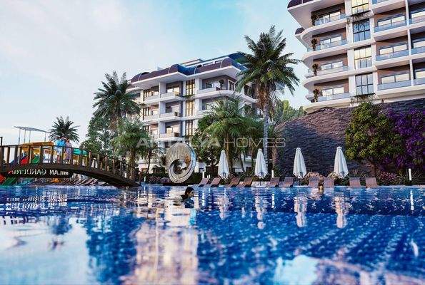 Mountain-View Flats in a Hotel-Concept Project in Kargıcak Alanya