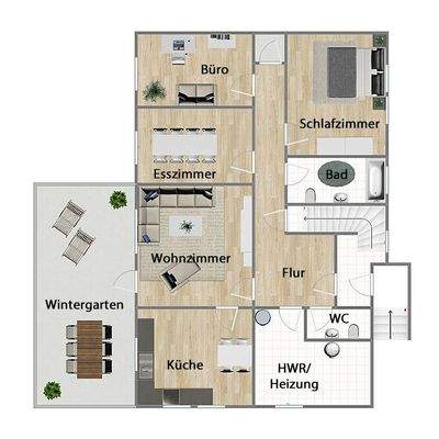 Grundriss Erdgeschoss (nicht maßstabsgetreu)