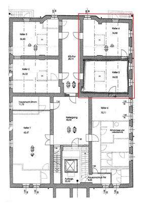 Grundriss Keller Raum 4 und 5