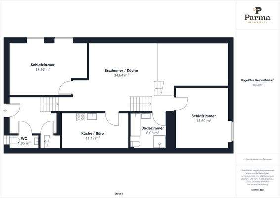 Grundriss obere Ebende