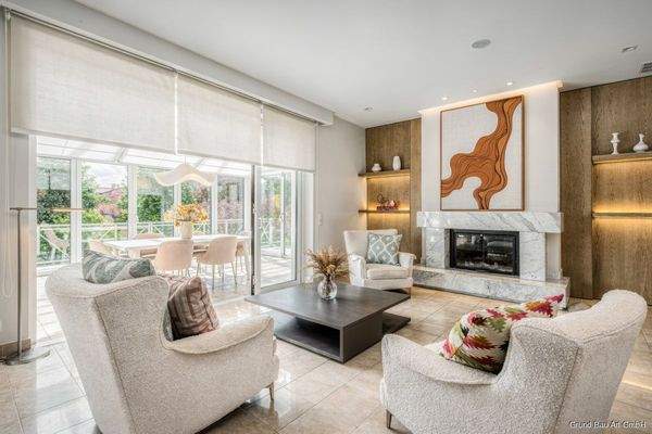 Virtuelle Darstellung Wohnzimmer mit Kamin