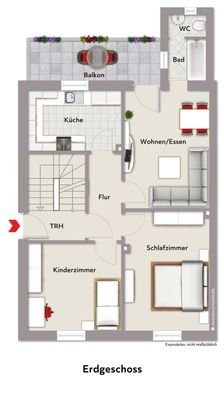 Grundriss EG mit Beispielmöblierung