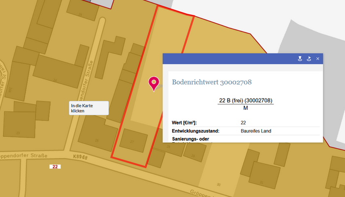 Bodenrichtwert von 22€/m²