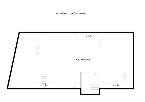 Grundrissskizze Dachboden unbemaßt