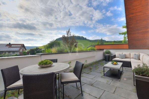 Terrasse Obergeschoss mögliche Möblierung