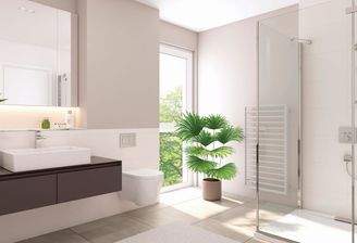 Impression Badezimmer Pultdach