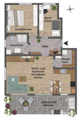 Grundriss möbliert (beispielhaft)