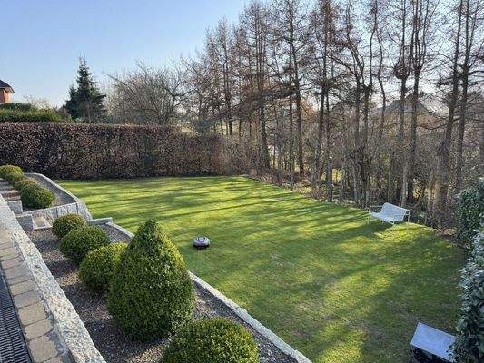 Schöne ebene Rasenfläche