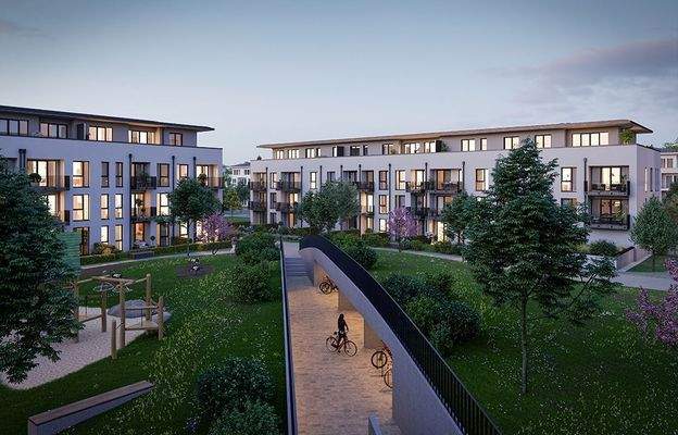 Parkside Lofts_Innenhof Nacht