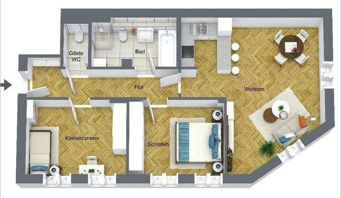 Grundriss Perspektive