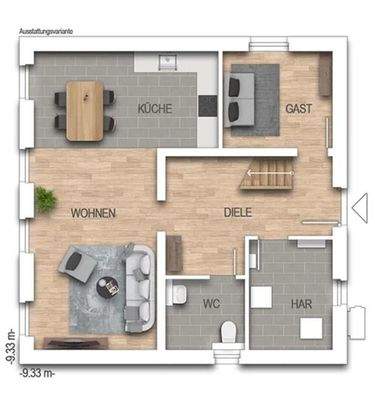 Moderne Raumaufteilung im Erdgeschoss