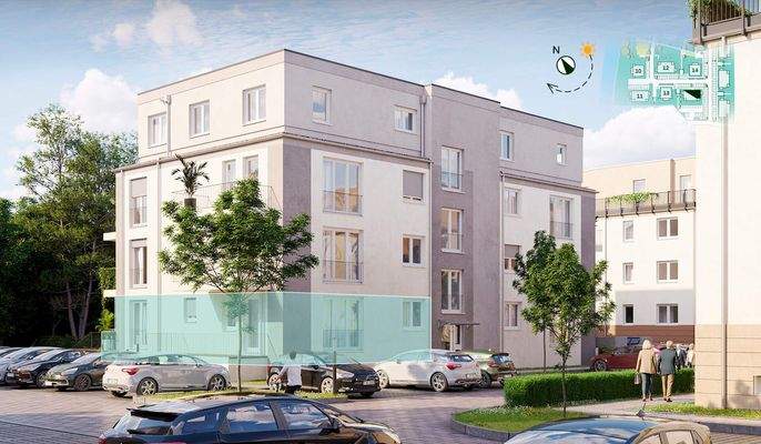 Ihre Wohnung markiert in der Außenansicht