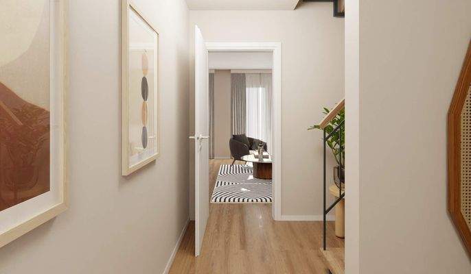 Der Flur verbindet die Zimmer