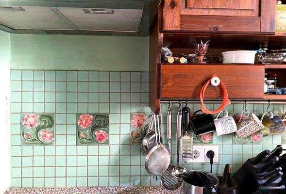 toskanische Küche, Kacheln italienische Manufaktur 