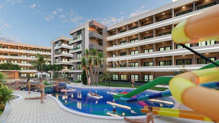Properties in Complex with Pool Near the Sea in Tömük Mersin