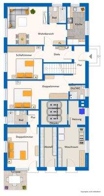 Skizze Grundriss Ferienhaus EG