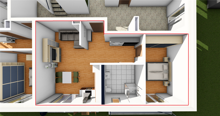 Grundriss WE03 Visualisierung