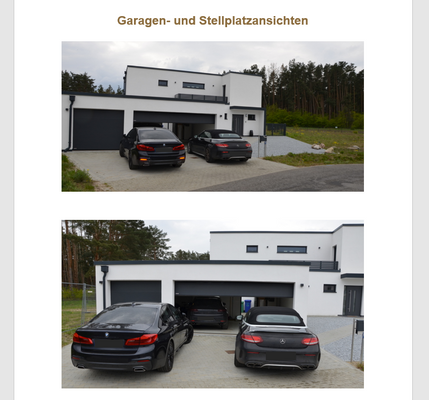 Garage und Stellplätze