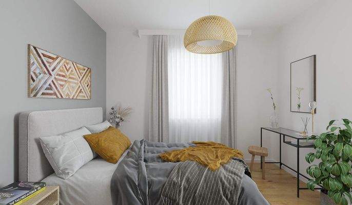 Helles und komfortables Schlafzimmer