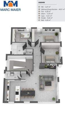 Grundriss Penthouse DG