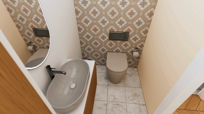 Blick ins WC(3D-Beispiel)