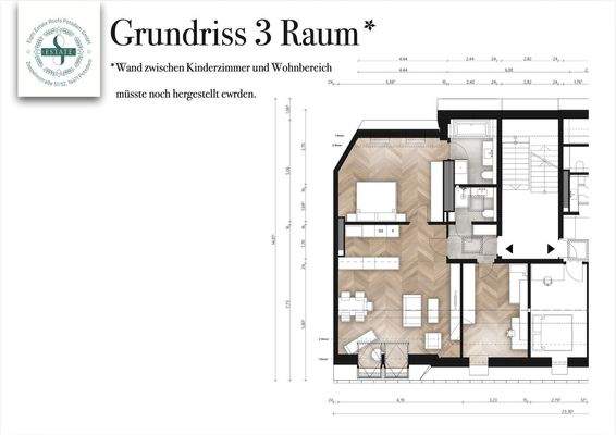 3 Zimmer ( möglich )