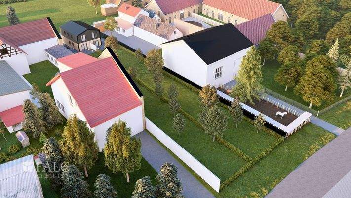 Rendering Grundstück mit Modulhaus