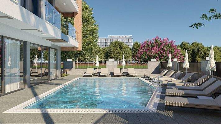 City View Real Estate in a Single-Block Complex in Alanya Bektaş