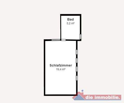 Grundriss des Apartments im Spitzboden
