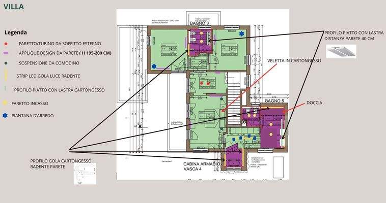 Beispiel Lichtplanung Obergeschoss