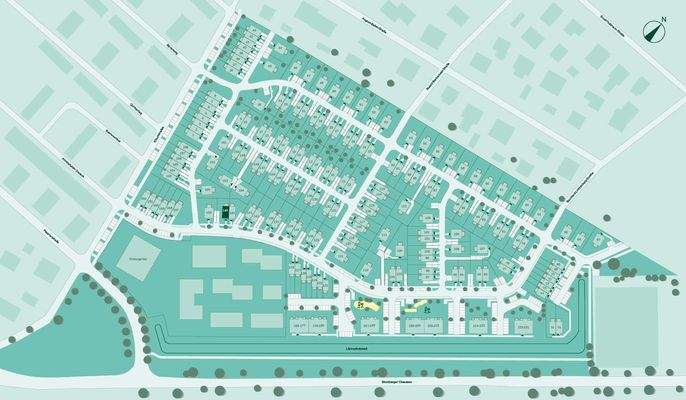 Lage des Doppelhauses im Neubauprojekt Ahrensfelde