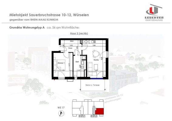 Grundriß Wohnungseinheit WE 17