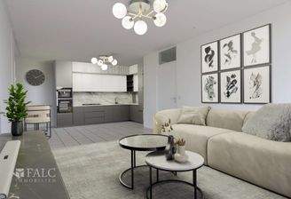 Wohnzimmer + Küche gestaged