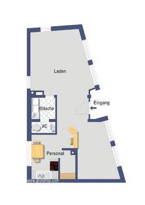 Grundriss Gewerbefläche - nicht maßstabsgetreu