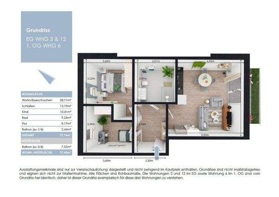 Grundriss Wohnung 3 oder 6