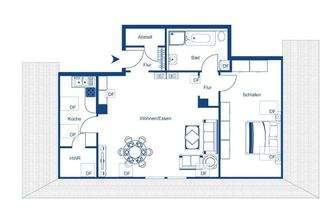 Grundriss WE 11, Dachgeschoss rechts
