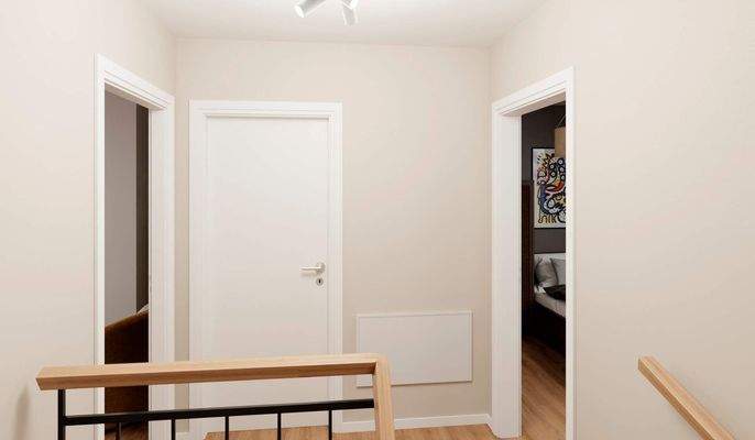 Heller und freundlicher Flur im Dachgeschoss