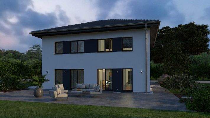 Außenansicht Garten Abend-2