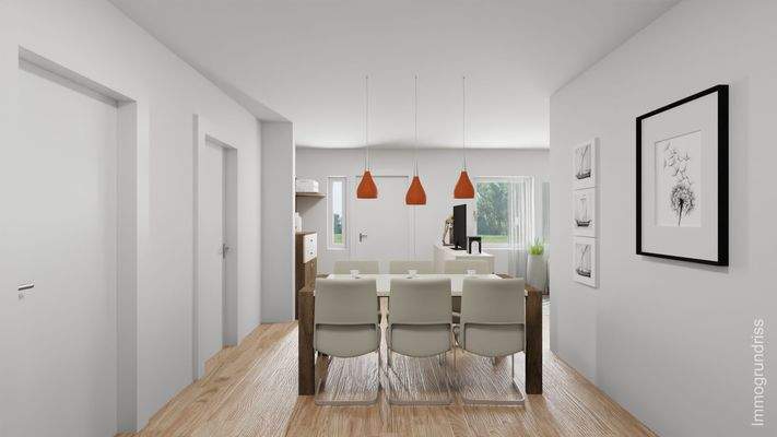 Wohn-Essbereich - Illustration