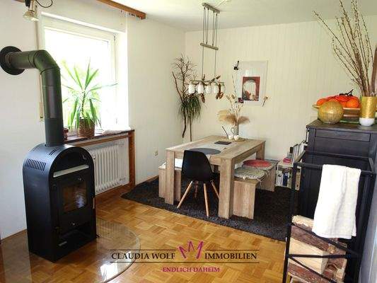 Essbereich auf Parkettboden