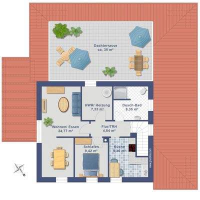 Obergeschoss-Variante 2 WE