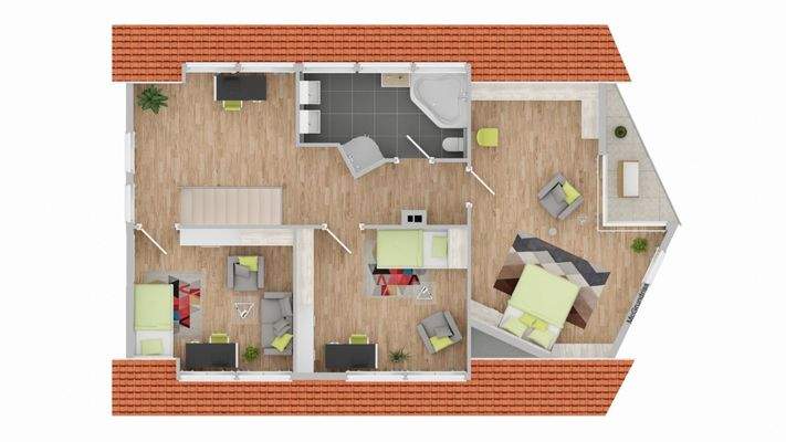 Dachgeschoss-Grundriss zur Illustration