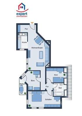 Grundriss aktuelle Variante 4 Zimmer